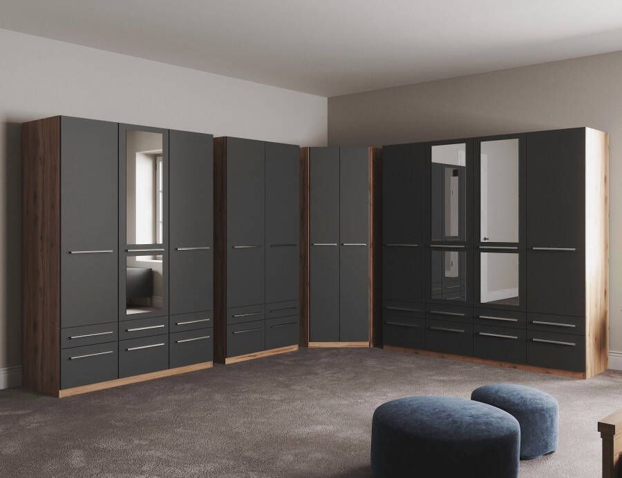 Priess Kledingkast Kast garderobe waskast Barcelona in 5 breedtes veel opbergruimte ruime lades met spiegel made in germany - Foto 6