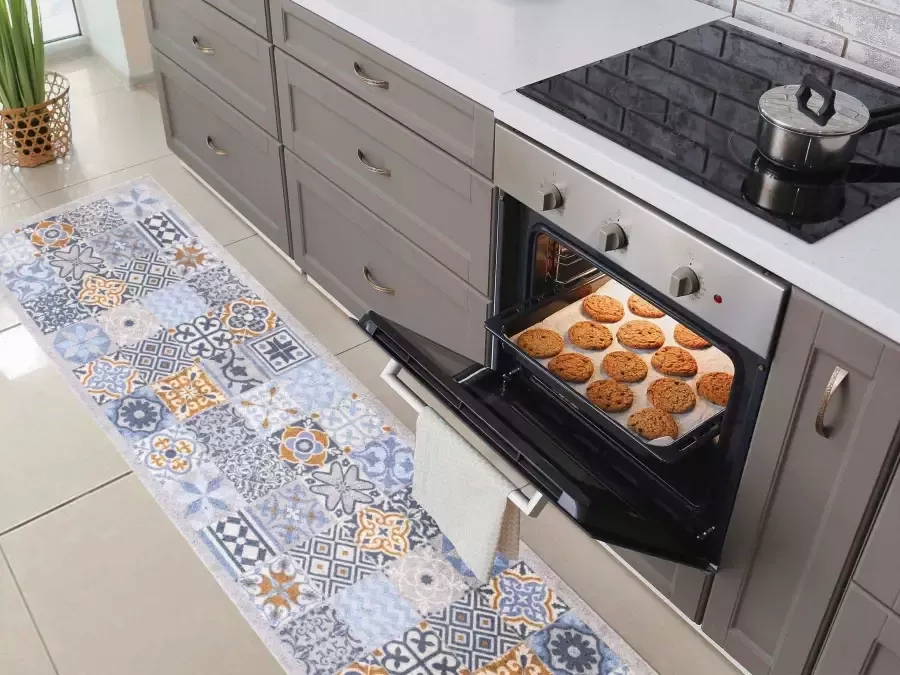 Primaflor-Ideen in Textil Keukenloper MOROCCAN TILES Made in Belgium Tegeldesign ornamenten 50x150 cm antislip wasbaar - Foto 3