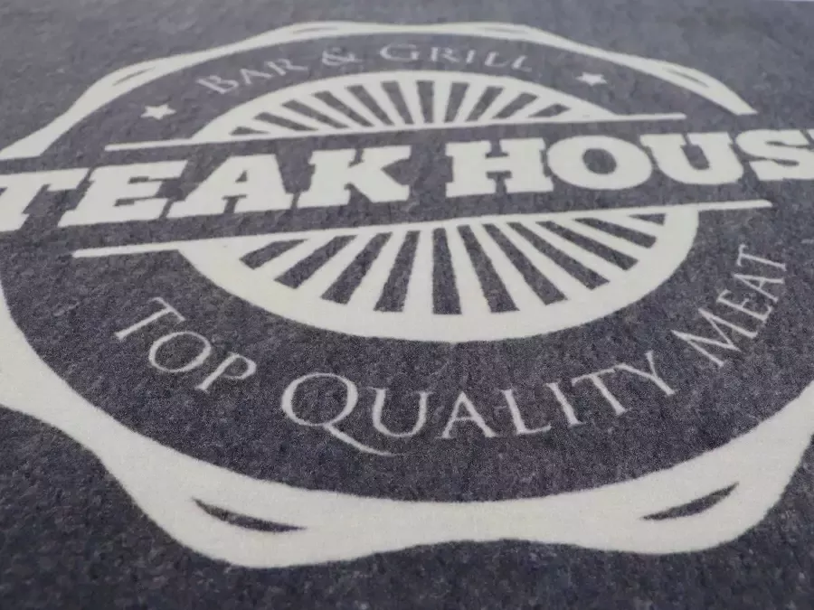 Primaflor-Ideen in Textil Mat BBQ grillmat STEAK HOUSE Barbecuemat ideaal als vloerbescherming met tekst antislip wasbaar - Foto 3