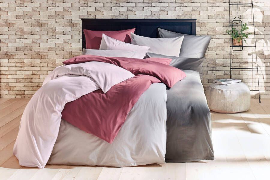 Primera Overtrekset Uni luxe-satijn in mt. 135x200 155x220 of 200x200 cm Dekbedovertrek van katoen unikleurige dekbedovertrek met ritssluiting - Foto 2