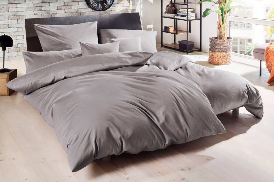 Primera Overtrekset Uni luxe-satijn in mt. 135x200 155x220 of 200x200 cm Dekbedovertrek van katoen unikleurige dekbedovertrek met ritssluiting - Foto 3