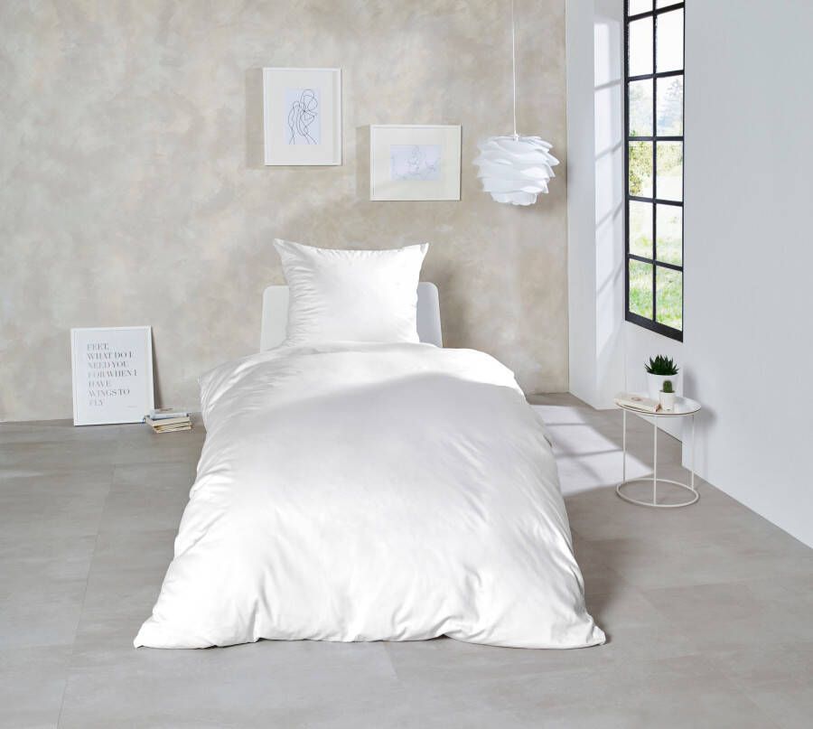 Primera Overtrekset Uni luxe-satijn in mt. 135x200 155x220 of 200x200 cm Dekbedovertrek van katoen unikleurige dekbedovertrek met ritssluiting - Foto 2