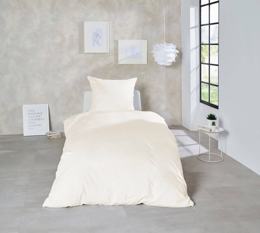 Primera Overtrekset Uni luxe-satijn in mt. 135x200 155x220 of 200x200 cm Dekbedovertrek van katoen unikleurige dekbedovertrek met ritssluiting - Foto 1