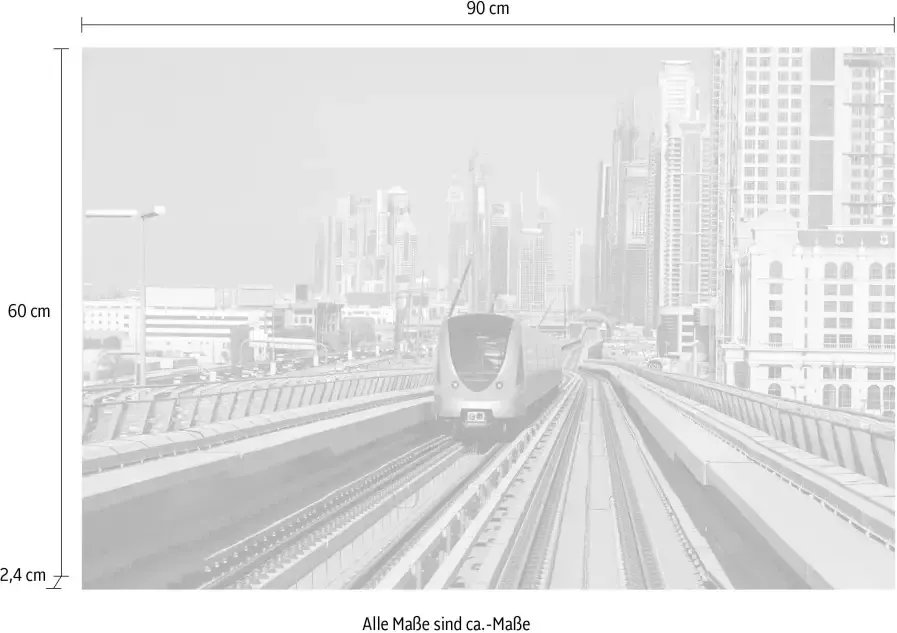 Queence Artprint op acrylglas Bahngleis Fine Art-print in galeriekwaliteit - Foto 3