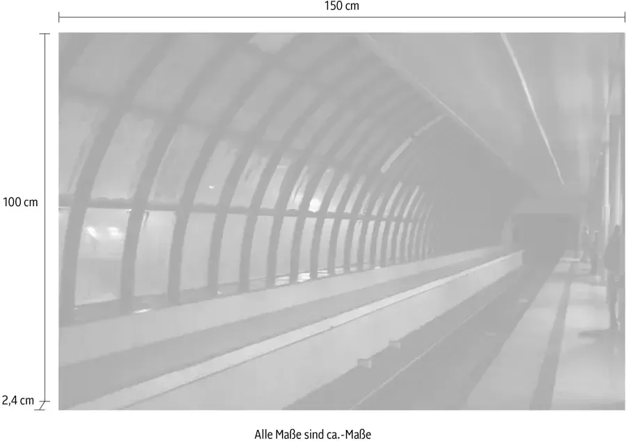 Queence Artprint op acrylglas Bahngleis Fine Art-print in galeriekwaliteit - Foto 3