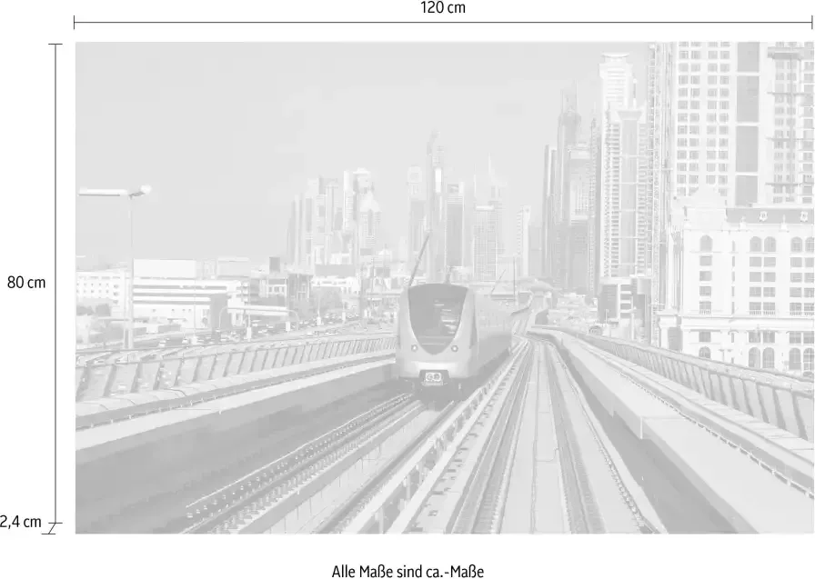 Queence Artprint op acrylglas Bahngleis Fine Art-print in galeriekwaliteit - Foto 3