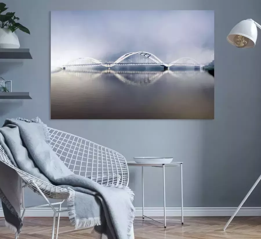 Queence Artprint op acrylglas Brug Fine Art-print in galeriekwaliteit - Foto 2