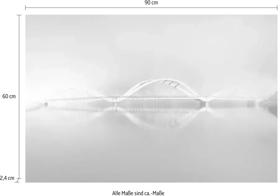 Queence Artprint op acrylglas Brug Fine Art-print in galeriekwaliteit - Foto 3