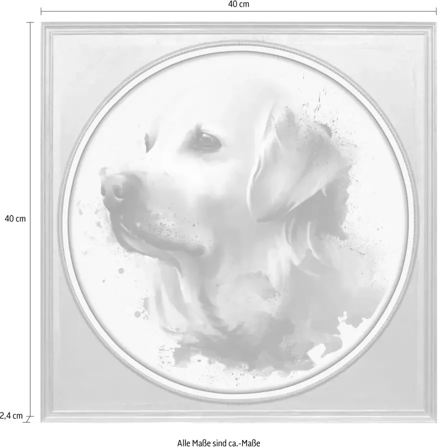 Queence Artprint op acrylglas Hond