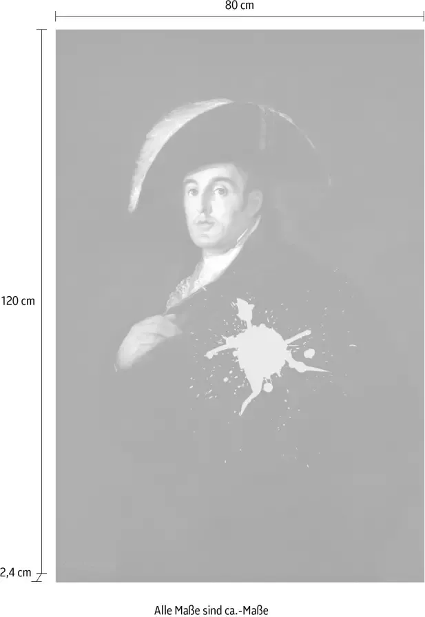 Queence Artprint op acrylglas Man met kleurvlek Fine Art-print in galeriekwaliteit - Foto 3