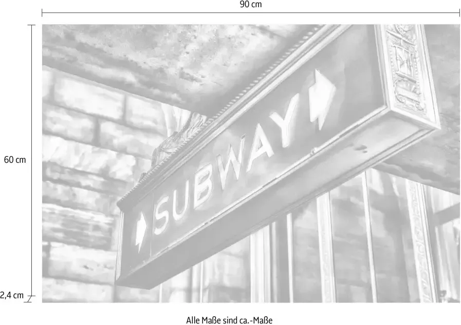 Queence Artprint op acrylglas SUBWAY bord - Foto 3