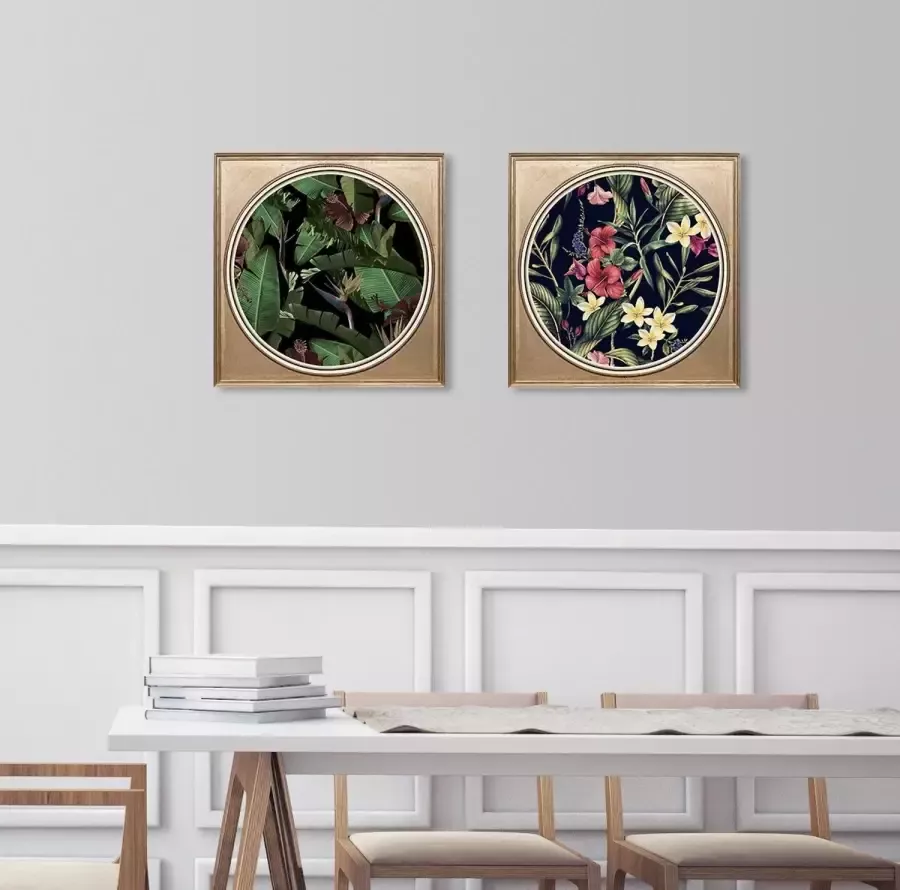 Queence Artprint op acrylglas Tropische planten II Fine Art-print in galeriekwaliteit