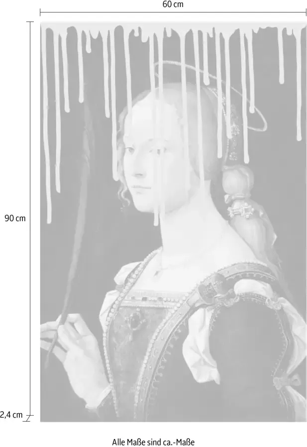 Queence Artprint op acrylglas Vrouw met kleurvlek Fine Art-print in galeriekwaliteit - Foto 3