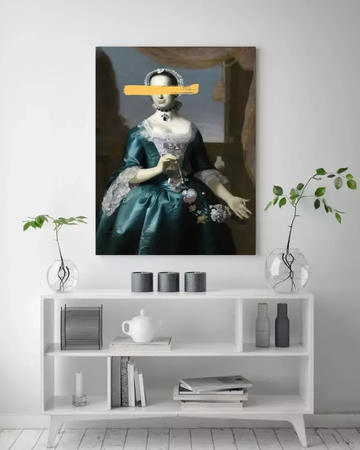 Queence Artprint op acrylglas Vrouw met kleurvlek Fine Art-print in galeriekwaliteit - Foto 2