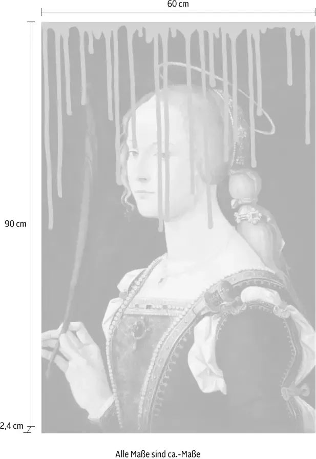 Queence Artprint op acrylglas Vrouw met kleurvlek Fine Art-print in galeriekwaliteit - Foto 3