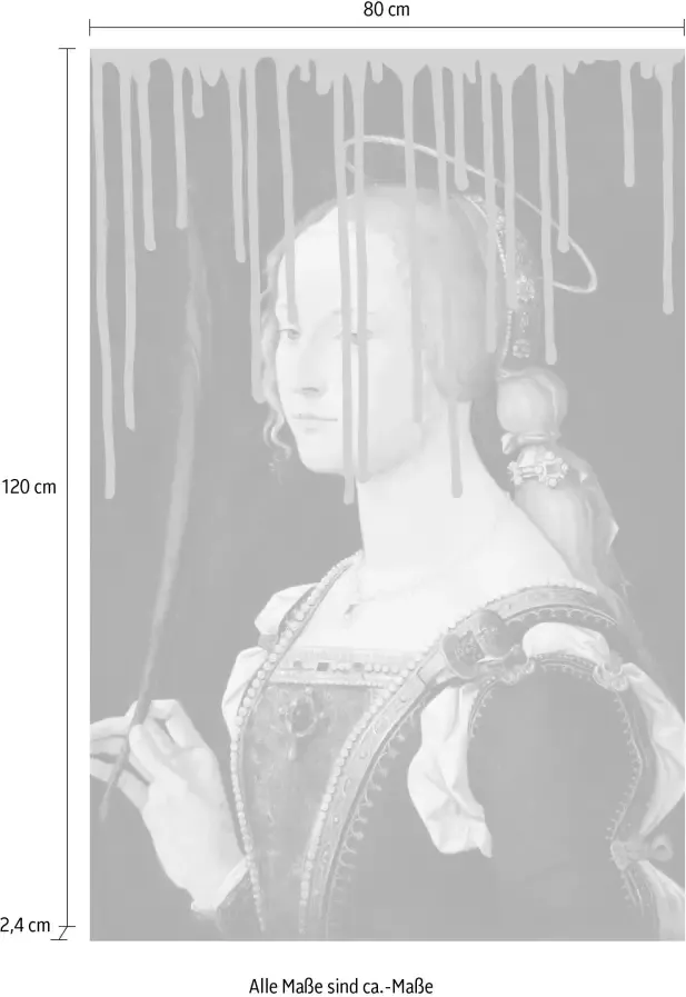 Queence Artprint op acrylglas Vrouw met kleurvlek Fine Art-print in galeriekwaliteit - Foto 3