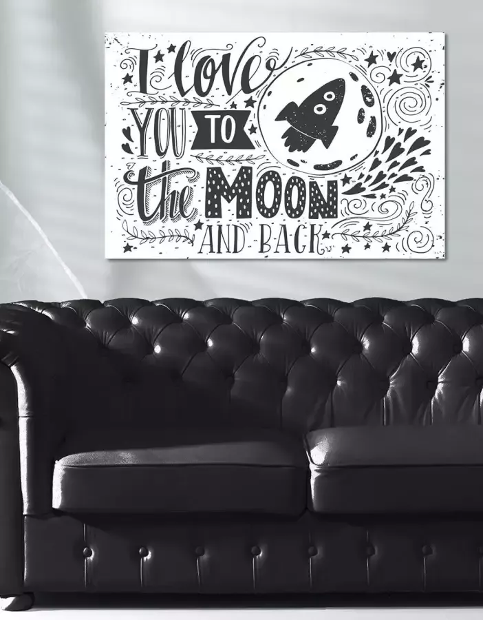 Queence Artprint op linnen Moon - Foto 2