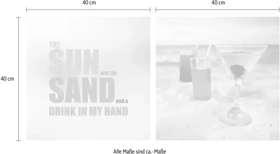 Queence Artprint op linnen Sun & Sand (set) - Foto 3