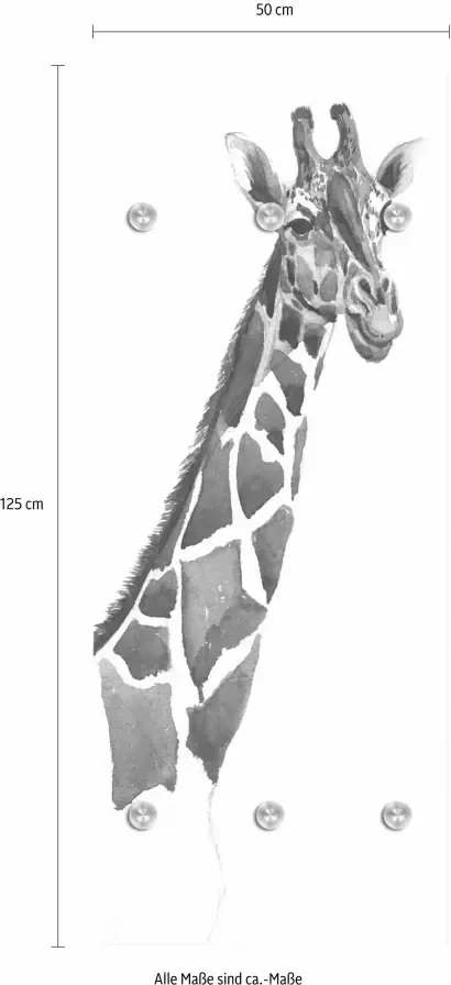 Queence Kapstok Giraf met 6 haken 50 x 120 cm - Foto 4