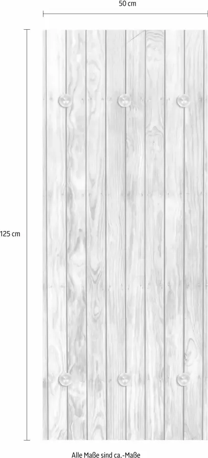 Queence Kapstok Houten wand met 6 haken 50 x 120 cm - Foto 4