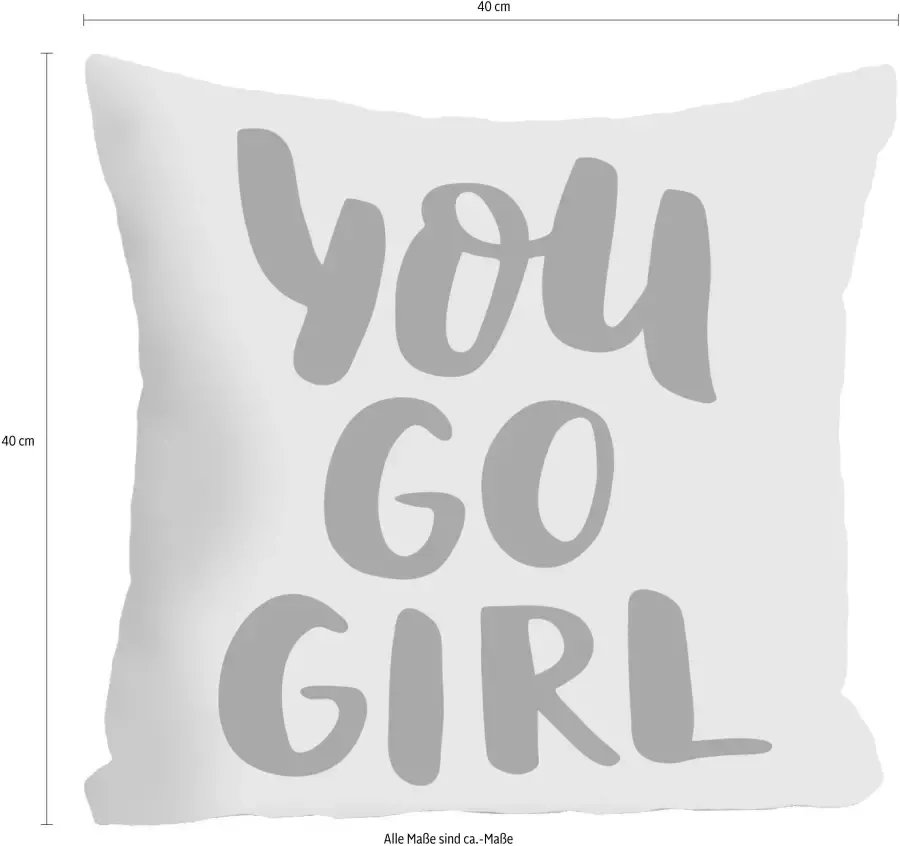 Queence Sierkussen Go girl Kussenovertrek zonder vulling(1 stuk) - Foto 2