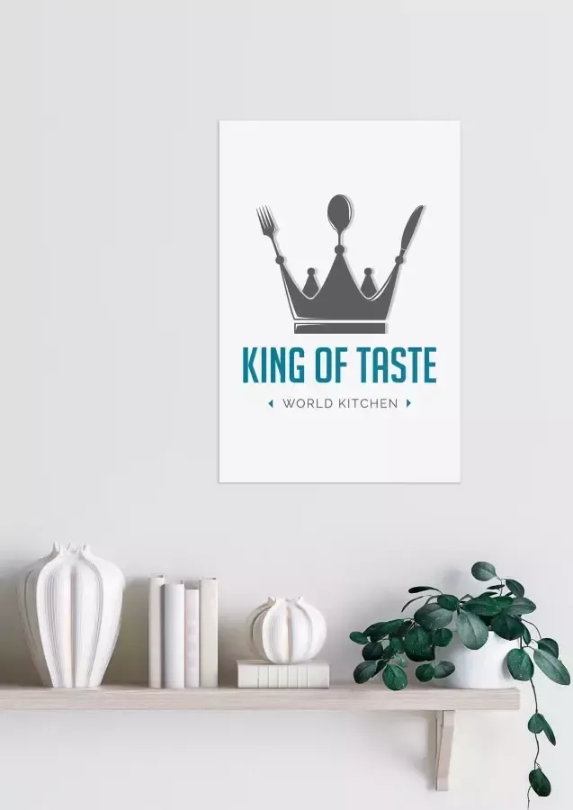 queence Sierobject voor aan de wand KING OF TASTE Opschrift op plaatstaal