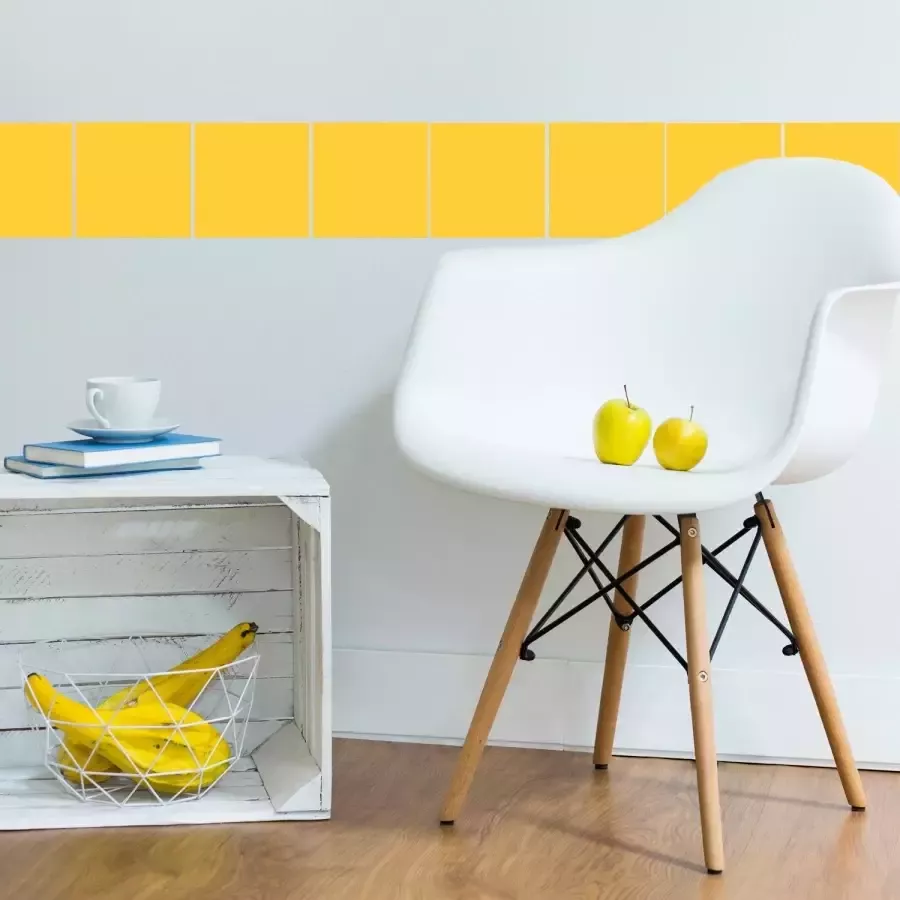 Queence Tegelsticker Oranje Stickertegels zelfklevend stickers 12-delige set