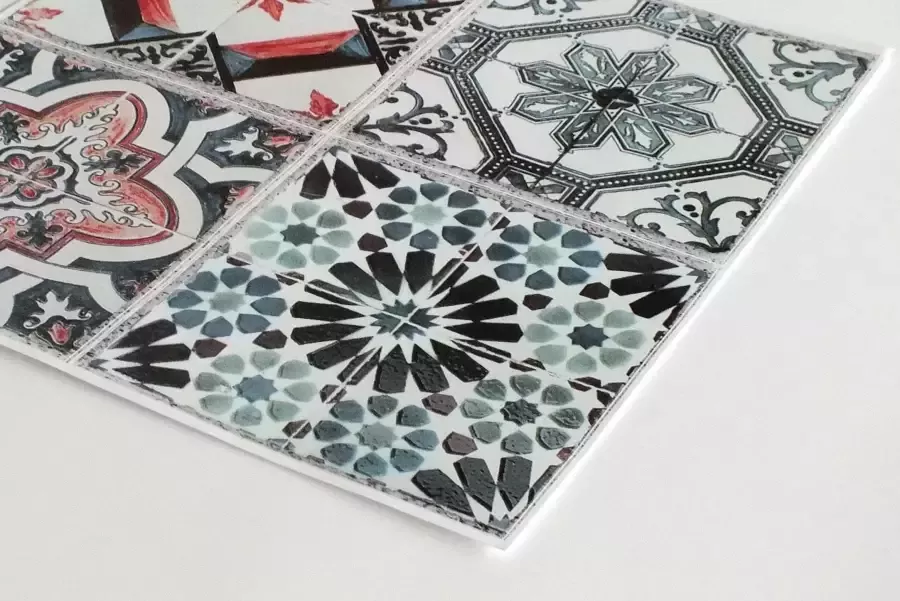 Queence Tegelsticker Mozaïek motief Stickertegels zelfklevend stickers 12-delige set - Foto 4