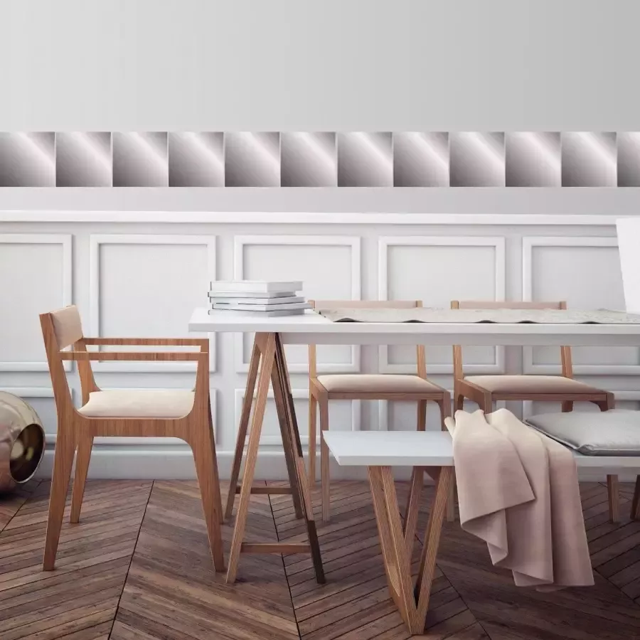 Queence Tegelsticker Metallic-look Stickertegels zelfklevend stickers 12-delige set (set 12 stuks)