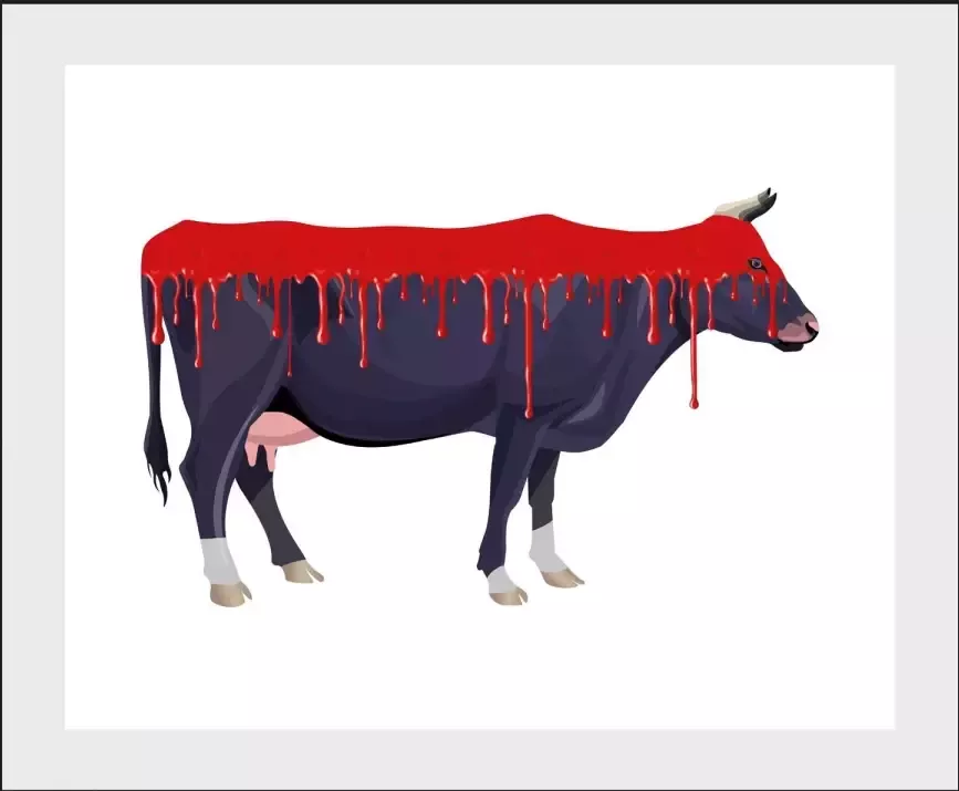 Queence Wanddecoratie Bloody Cow (1 stuk) - Foto 4