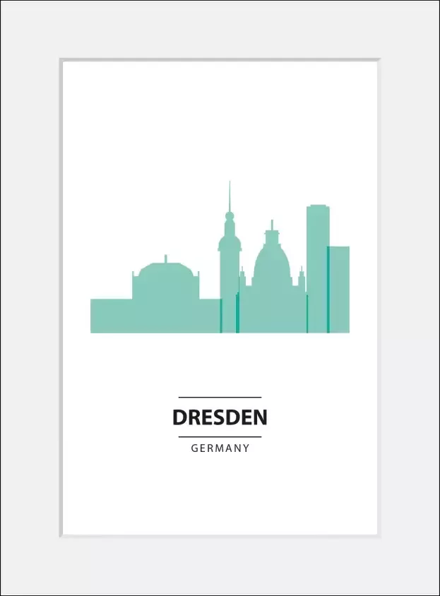 Queence Wanddecoratie Dresden Color Splash HD premium posterdruk incl. houten lijst (1 stuk) - Foto 5