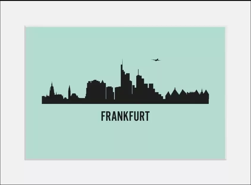 Queence Wanddecoratie Frankfurt skyline (1 stuk) - Foto 5