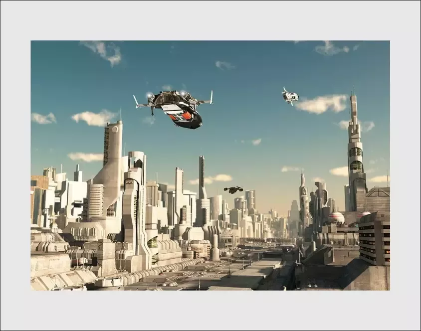 Queence Wanddecoratie FUTURAMA HD premium posterdruk incl. houten lijst (1 stuk) - Foto 5