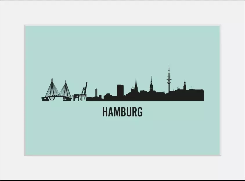 Queence Wanddecoratie Hamburg Skyline (1 stuk) - Foto 5