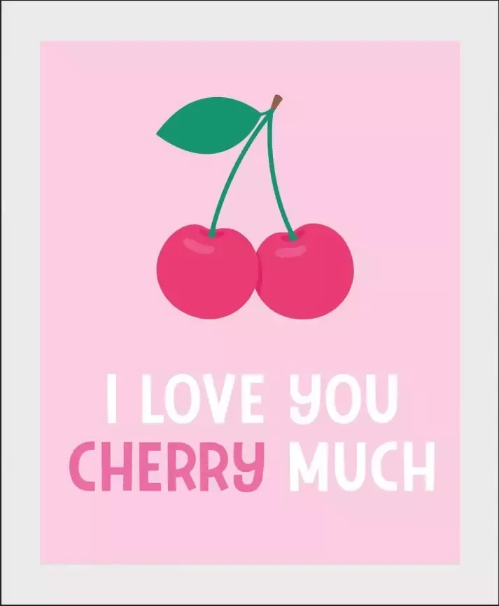 Queence Wanddecoratie I LOVE YOU CHERRY MUCH (1 stuk) - Foto 4