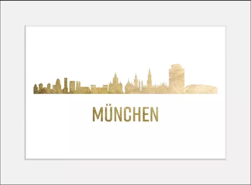 Queence Wanddecoratie München Skyline goud (1 stuk) - Foto 5
