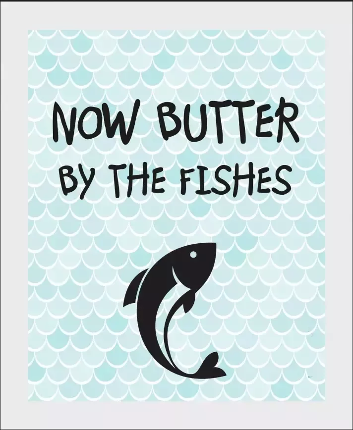 Queence Wanddecoratie NOW BUTTER BY THE FISHES (1 stuk) - Foto 4