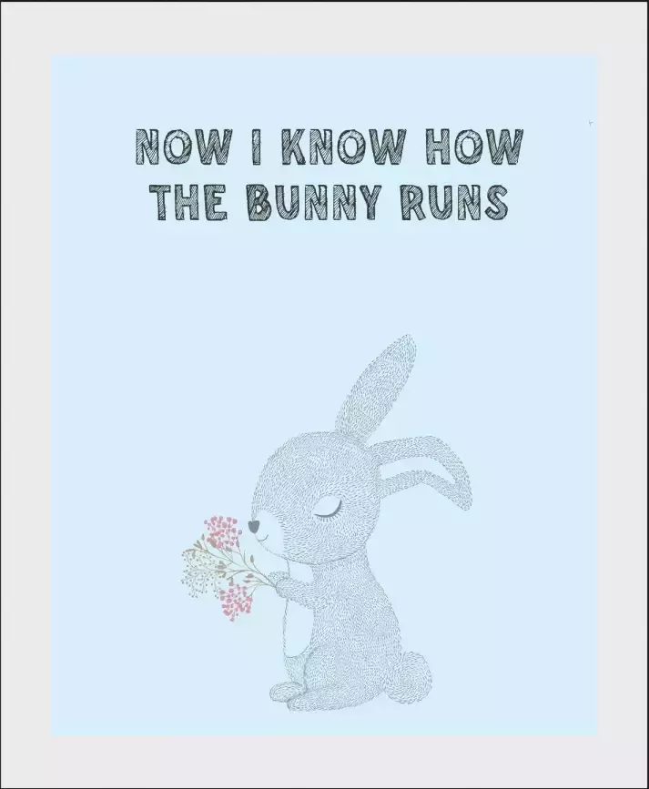 Queence Wanddecoratie NOW I KNOW HOW THE BUNNY RUNS (1 stuk) - Foto 4