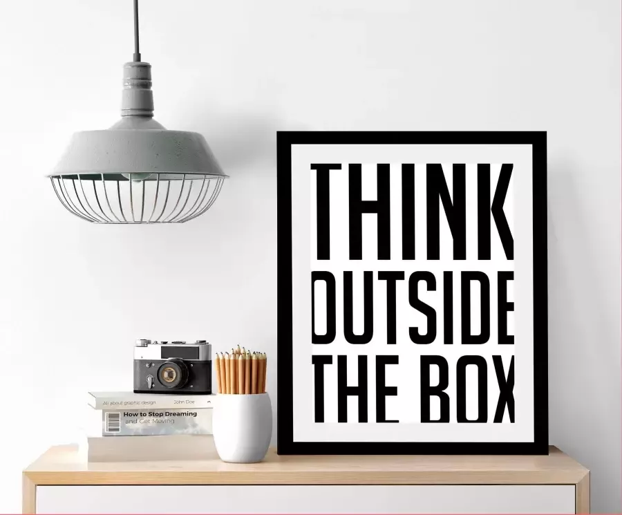 Queence Wanddecoratie Think outside in 3 maten ingelijst - Foto 2