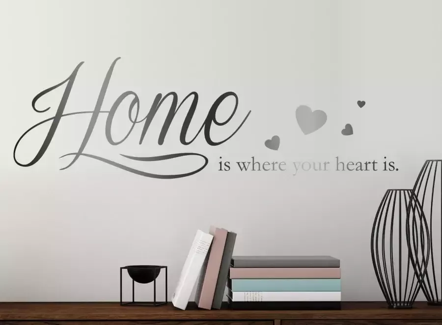 Queence Wandfolie Home ist where your heart is. 120 x 30 cm - Foto 2