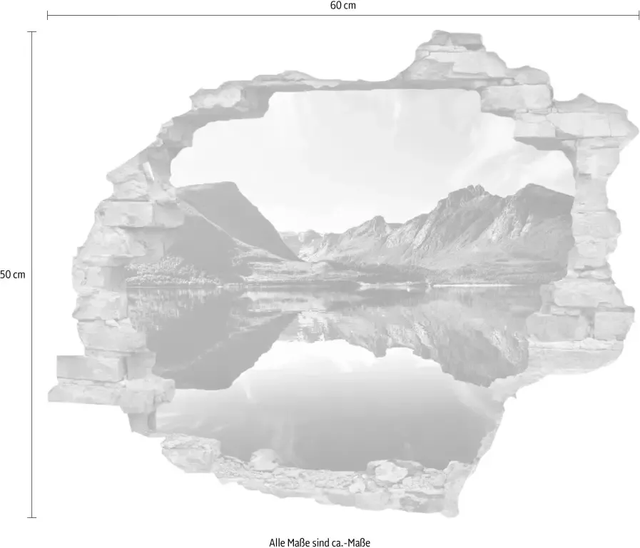 Queence Wandfolie Weerspiegelende berg in het meer (1 stuk)