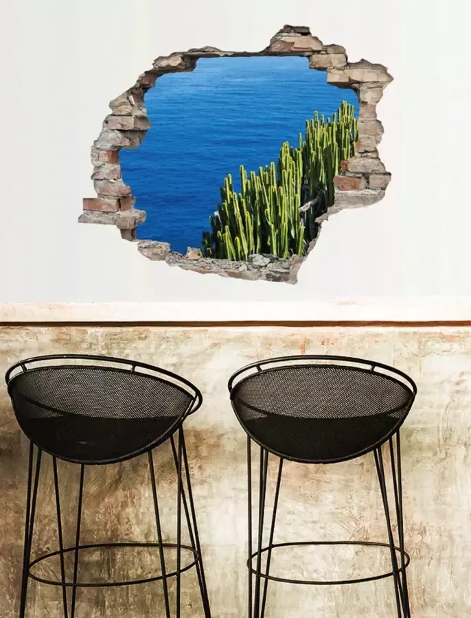Queence Wandfolie Zee Muursticker muurdecoratie zelfklevend 3D muurdurchbraak (1 stuk) - Foto 2