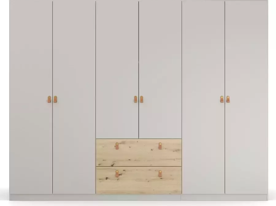 Rauch Draaideurkast Homey by Quadra Spin met cognacbruine leren greeplussen laden in eiken-decor - Foto 10