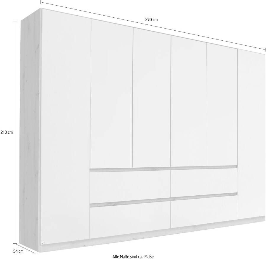 Rauch Draaideurkast Kledingkast kast garderobe garderobekast MAINZ greeploze front buitendeuren met push-to-open functie made in germany - Foto 5