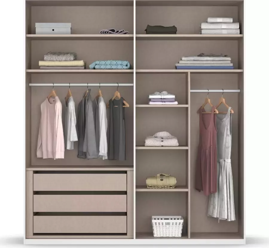 Rauch Draaideurkast Kledingkast kast garderobe linnenkast BESTSELLER MONTCLAR met uitgebreide binneninrichting en hoogglans front made in germany - Foto 5