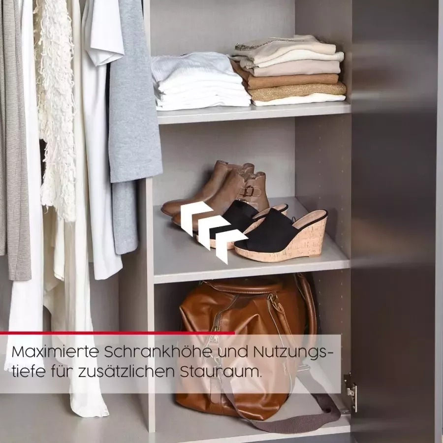 Rauch Draaideurkast Skat Glamour goudkleurige stanggreep en omvangrijke indeling