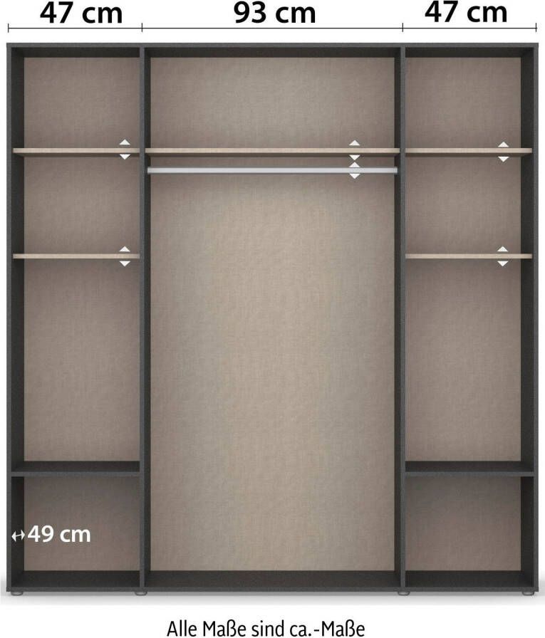 Rauch Draaideurkast Voyager met moderne grepen in grijs-metallic inclusief externe lades - Foto 11