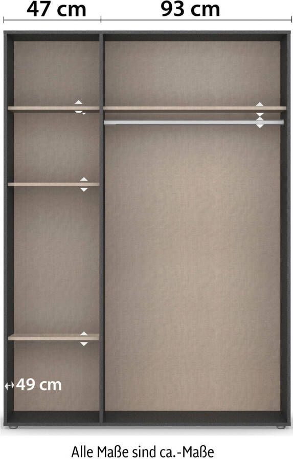 Rauch Draaideurkast Voyager Schrank Wäscheschrank Kleiderschrank Garderobe met moderne grepen in grijs-metallic - Foto 14