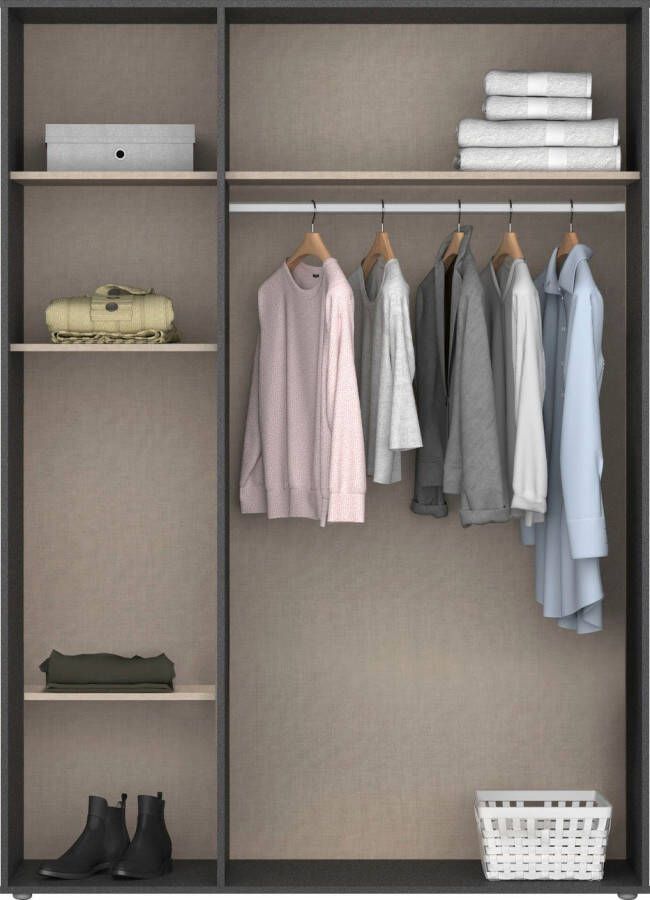 Rauch Draaideurkast Voyager Schrank Wäscheschrank Kleiderschrank Garderobe met moderne grepen in grijs-metallic - Foto 13