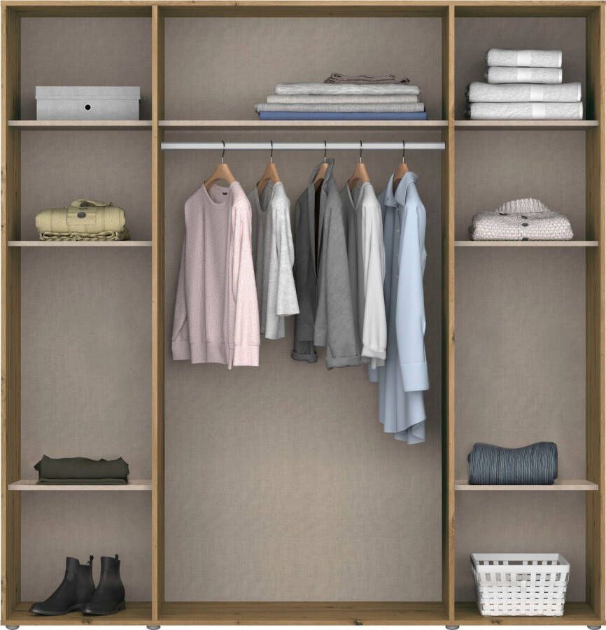 Rauch Draaideurkast Voyager Schrank Wäscheschrank Kleiderschrank Garderobe met moderne grepen in grijs-metallic - Foto 9